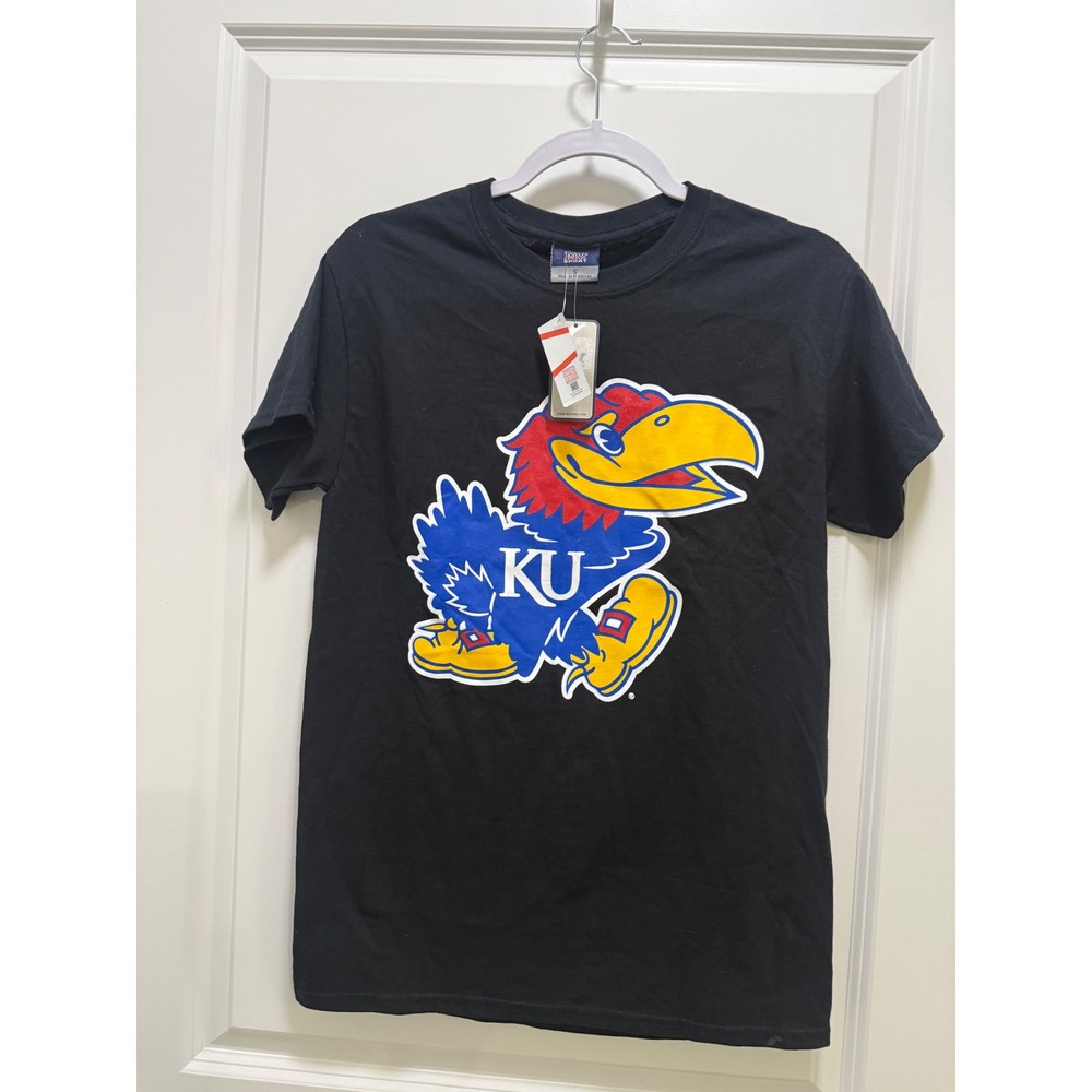Kansas Jayhawks KU NCAA‎ Black Graphic T-Shirt Bay Island Sportswear Small NWT